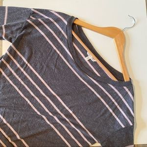Victoria’s Secret Comfy Gray and pink striped long sleeve. Size M